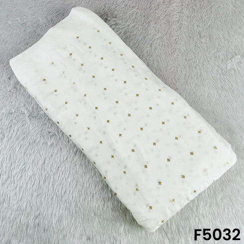 Dyeable Zari Work Chinon Chiffon Fabric-F5032